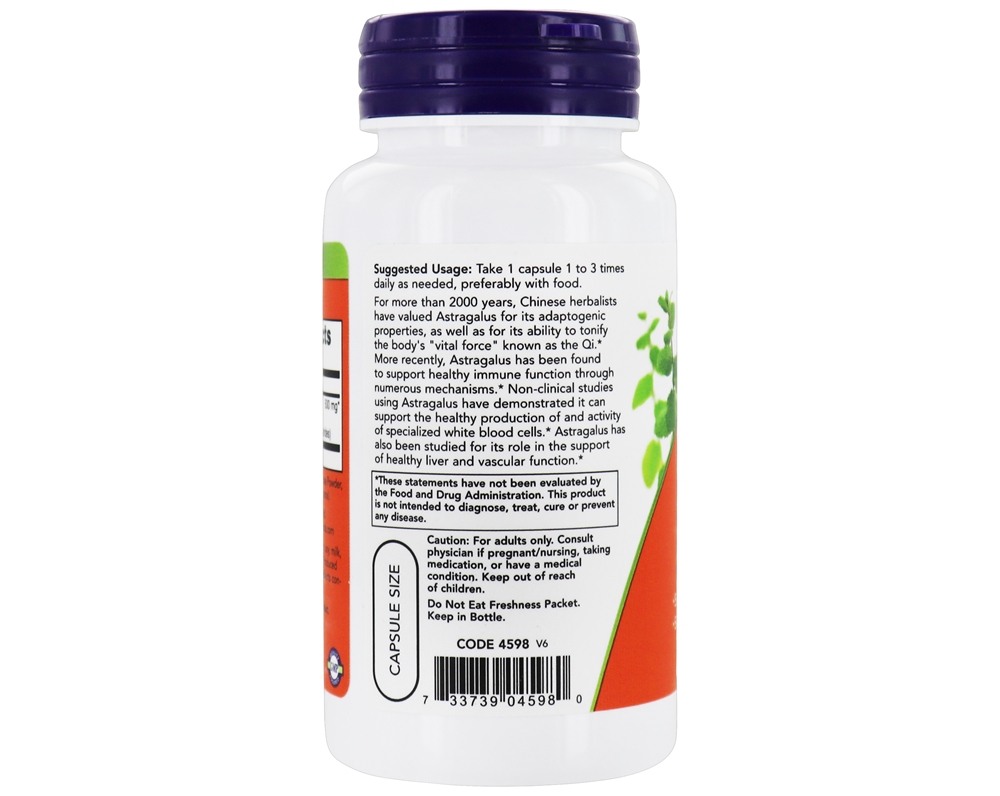 Comprar Extrato de astrágalo 500 mg. - 90 Cápsula (s) vegetal (s) NOW Foods - Imagem 3