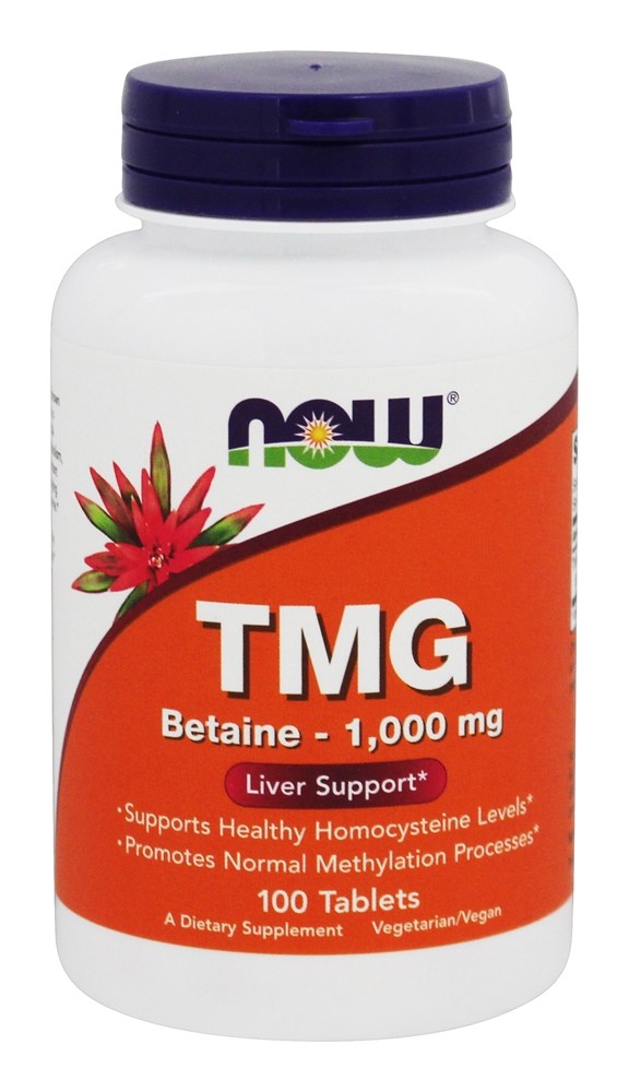 Comprar TMG (Trimetilglicina) 1000 - 100 Tablets NOW Foods