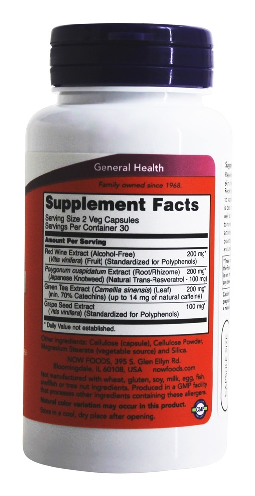 Comprar Resveratrol natural 50 mg . - 60 Cápsula (s) vegetal (s) NOW Foods - Imagem 2
