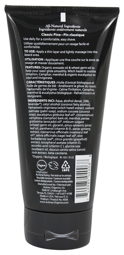 Comprar Homens Estoque Barbear Creme Norte Mata - 6 fl. oz. Aubrey Organics - Imagem 2
