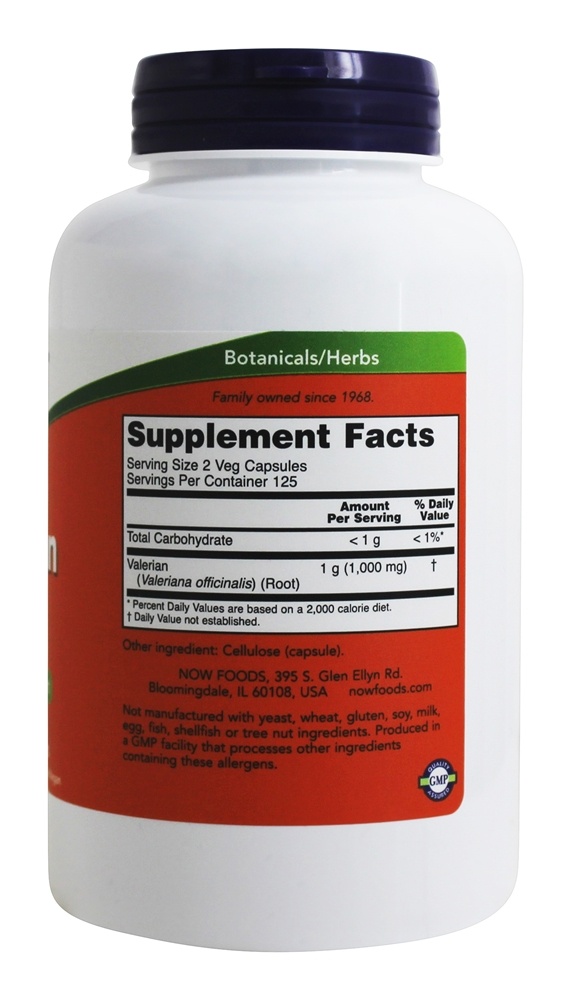 Comprar Raiz de Valeriana 500 mg. - Cápsulas 250 NOW Foods - Imagem 2