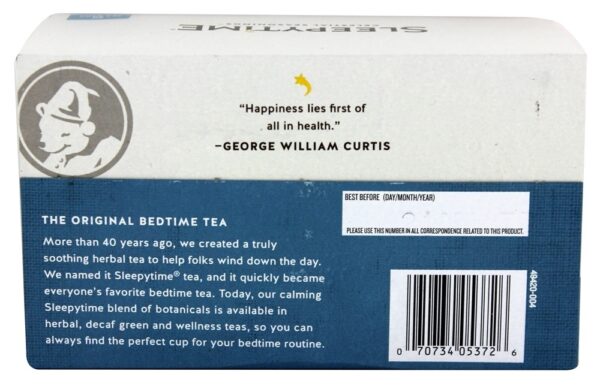 Comprar Sleepytime De bem-estar Chá Cafeína Livre Extra - 20 Saquinhos de Chá Celestial Seasonings - Imagem 4