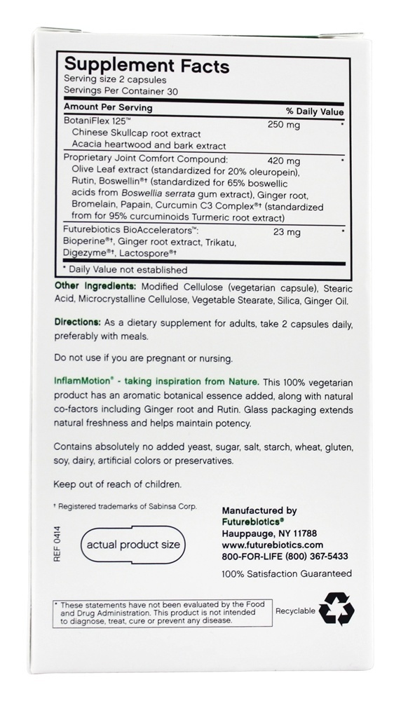 Comprar Inflammotion Complexo Para a Inflamação Articular - Cápsulas 60 Futurebiotics - Imagem 2