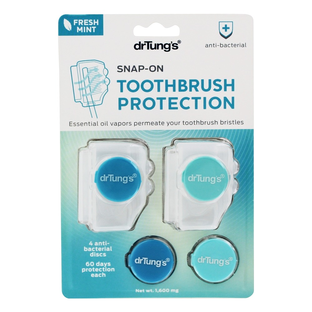 Comprar Proteção contra a escova de dentes de encaixe + 4 Discos de recarga anti-bacterianos - 2 Peça (s) DrTung's - Imagem 2