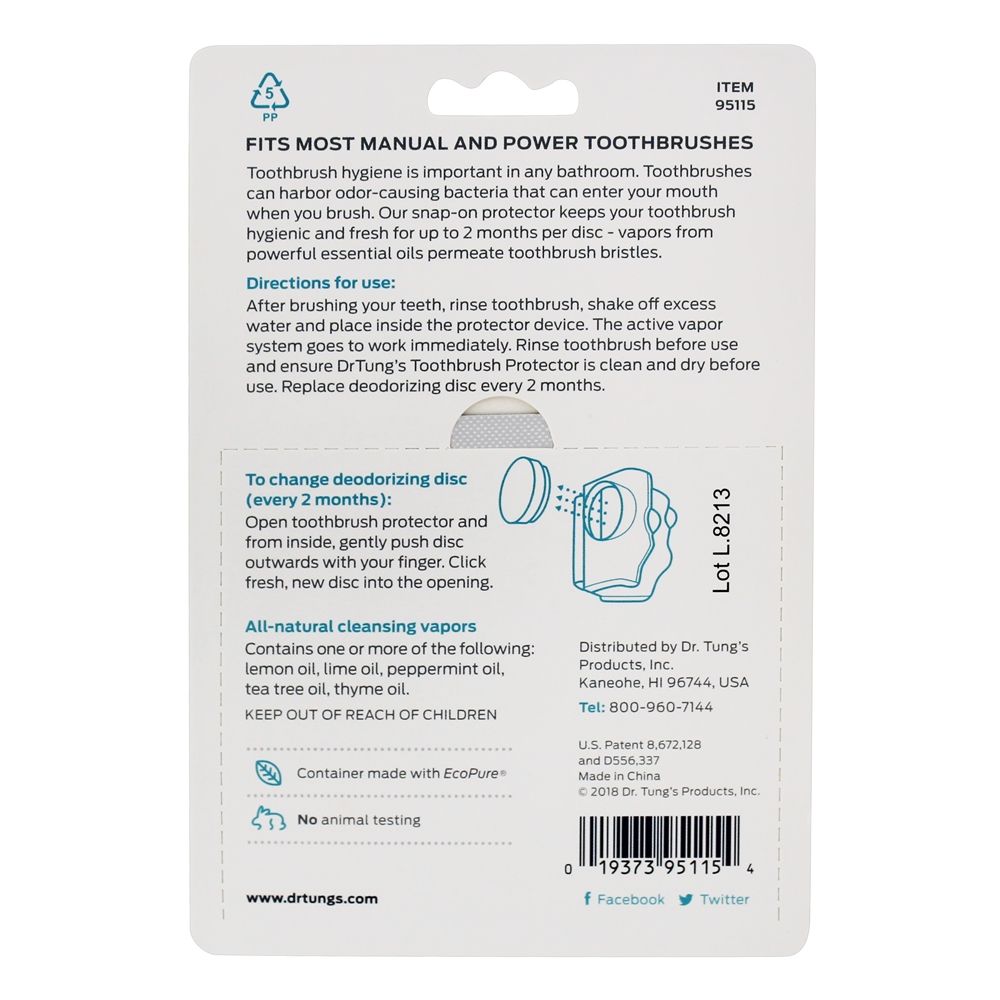 Comprar Proteção contra a escova de dentes de encaixe + 4 Discos de recarga anti-bacterianos - 2 Peça (s) DrTung's - Imagem 3