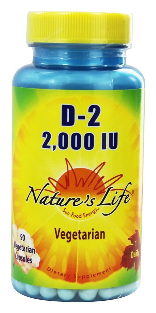Comprar Vitamina D2 2000 UI - Cápsulas vegetarianas 90 Nature's Life