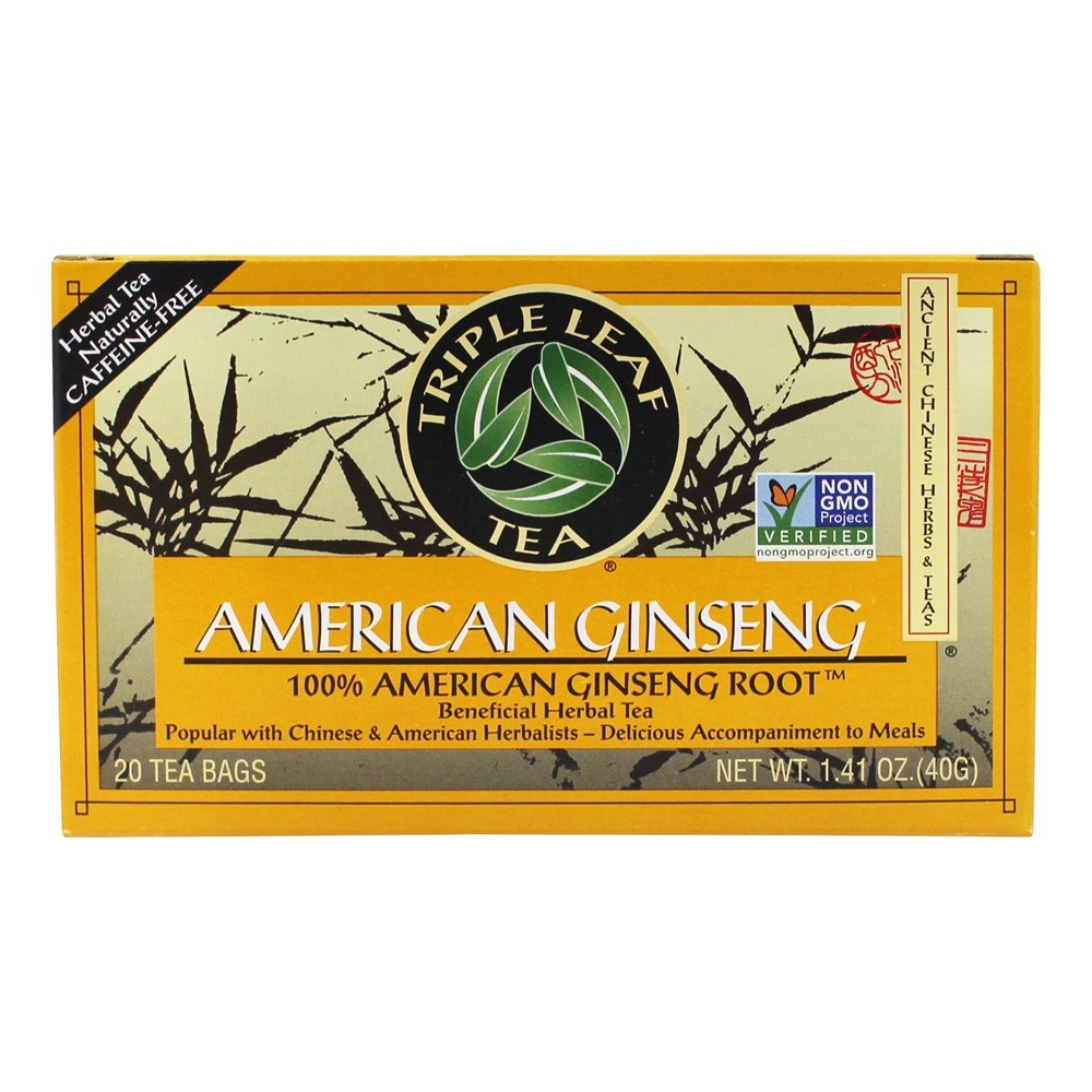 Comprar Chá de raiz de ginseng americano - 20 Saquinhos de Chá Triple Leaf Tea