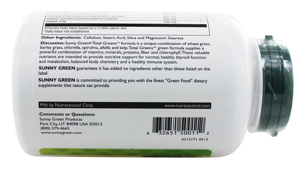 Comprar Total Verduras Completar Verde Comida Fórmula - 120 Tablets Sunny Green - Imagem 2