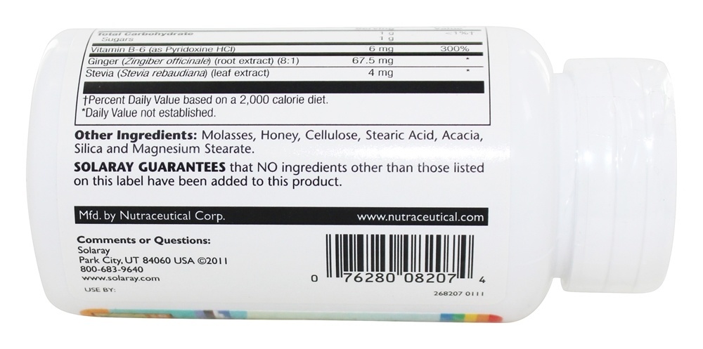 Comprar Ginger Trips Extrato de Raiz Gengibre Mastigável - Wafers mastigáveis 60 Solaray - Imagem 2