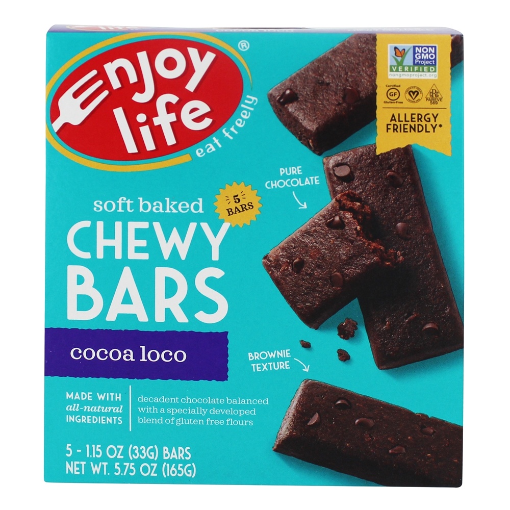 Comprar Bares mastigáveis sem glúten e sem alergias Cocoa Loco - 5 Barras Enjoy Life Foods