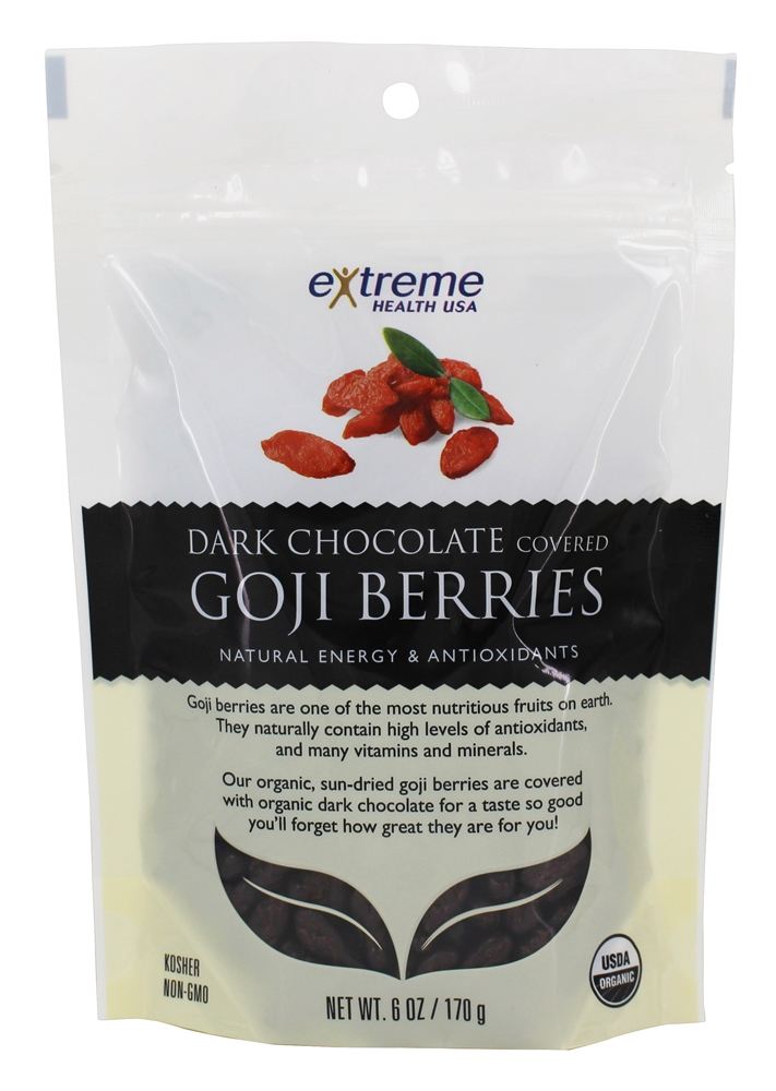 Comprar Bagas De Goji Com Cobertura De Chocolate Escuro - 6 oz. Extreme Health USA
