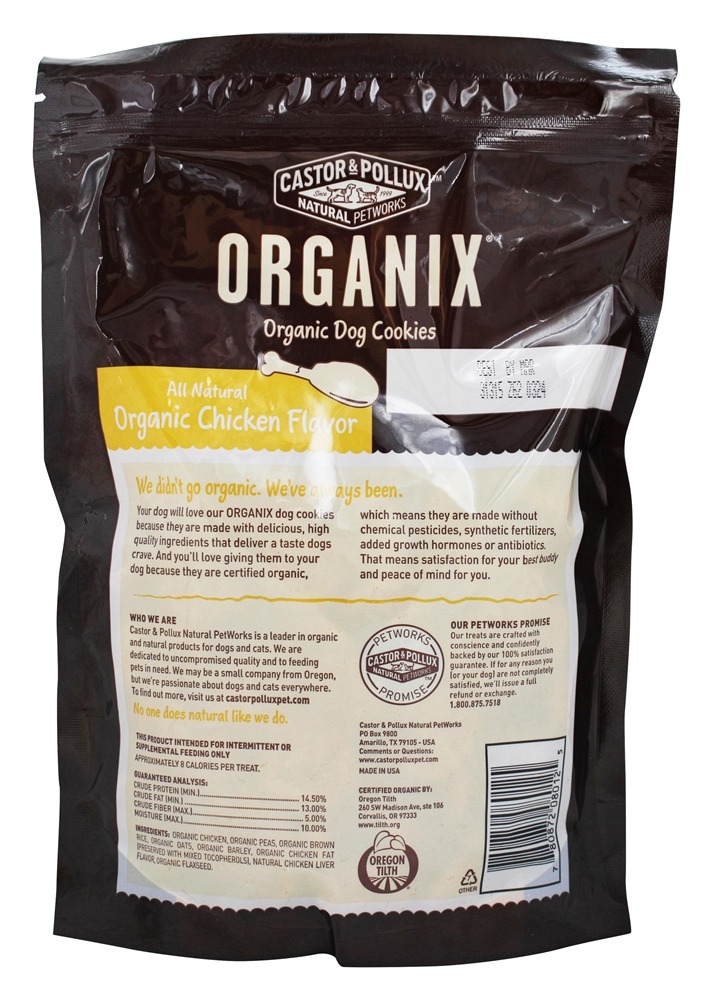 Comprar Organix Biscoitos orgânicos para cães Sabor de frango - 12 oz. Castor & Pollux - Imagem 2