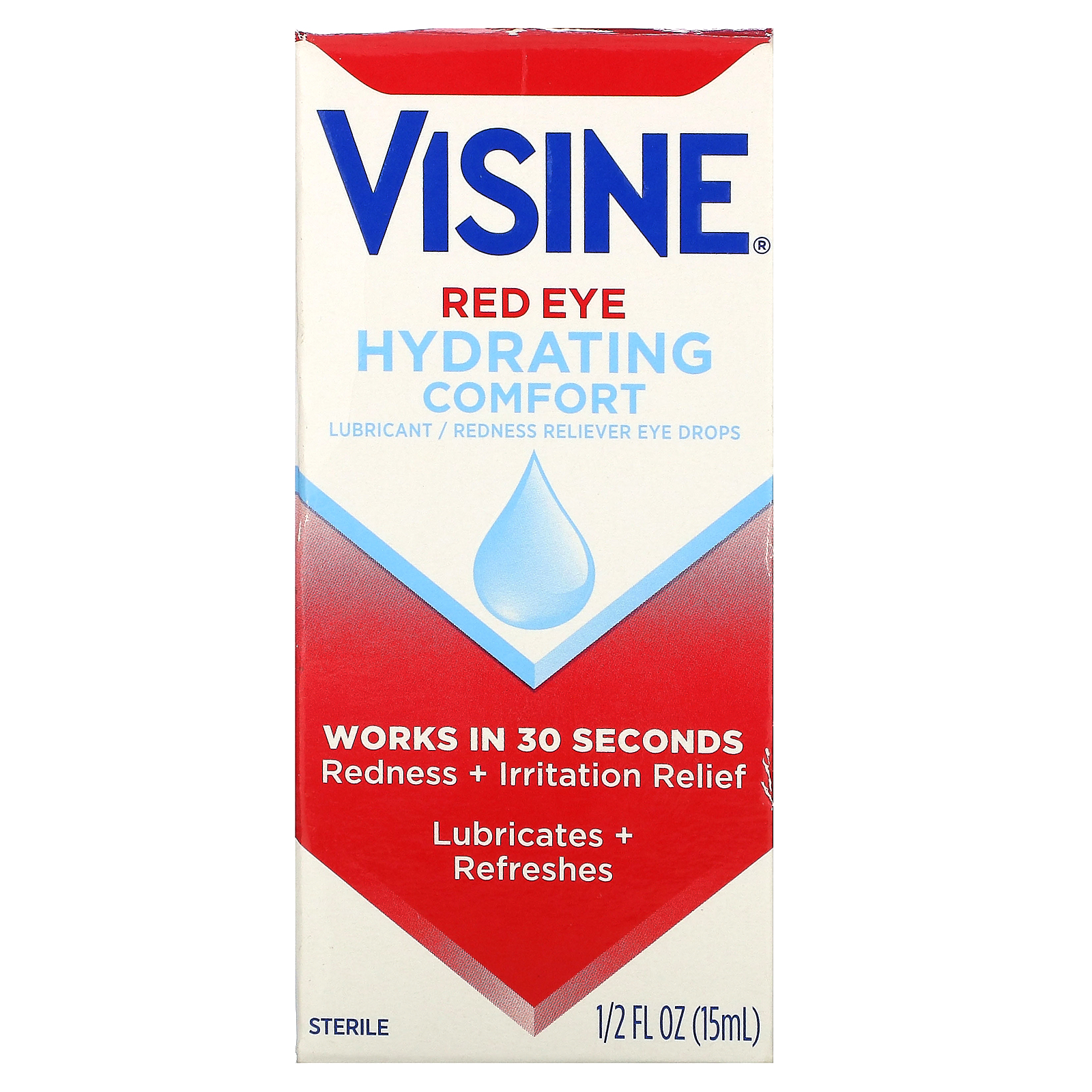 Comprar Visine, Red Eye, Hydrating Comfort, Lubricant/Redness Reliever Eye Drops, 1/2 fl oz (15 ml) - Imagem 2