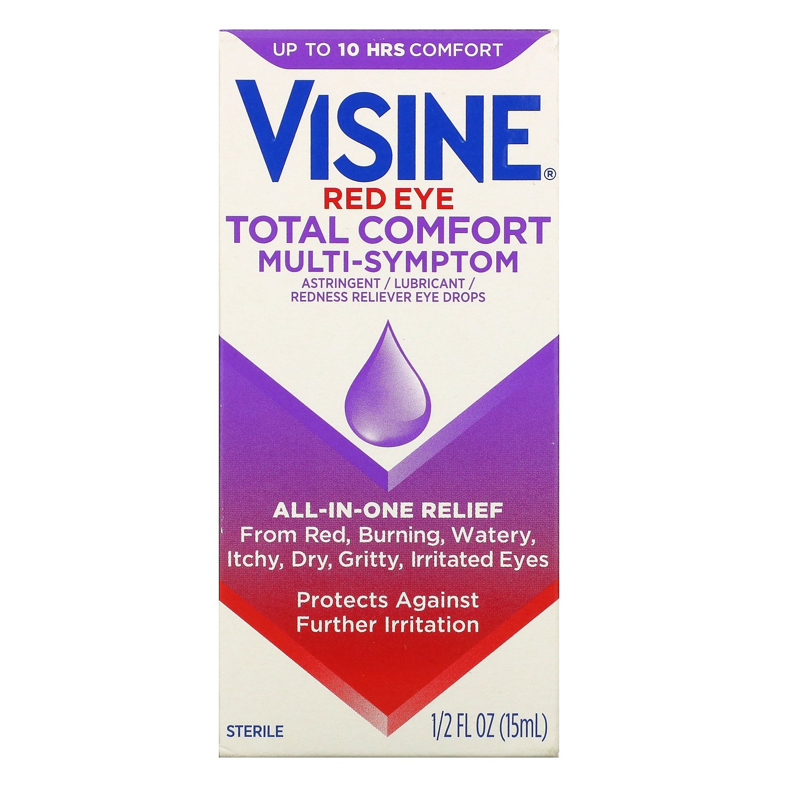 Comprar Visine, Red Eye Total Comfort, Multi-Symptom Eye Drops, 1/2 fl oz (15 ml) - Imagem 2