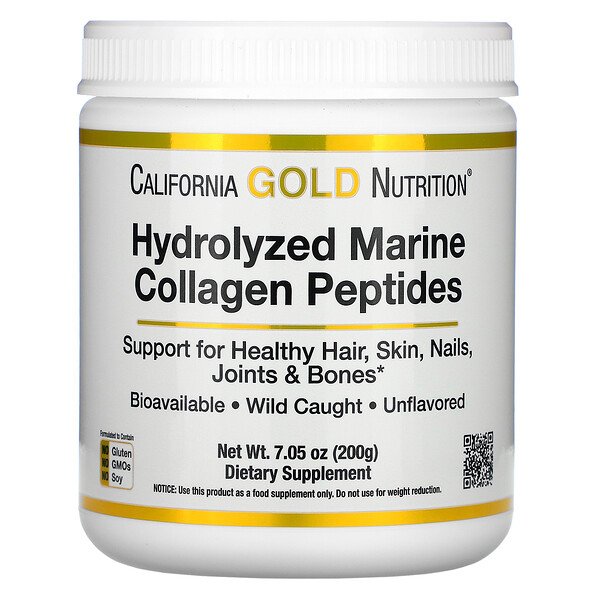 Comprar California Gold Nutrition, Peptídeos de Colágeno Marinho Hidrolisado, Sem Sabor, 200 g (7,05 oz)
