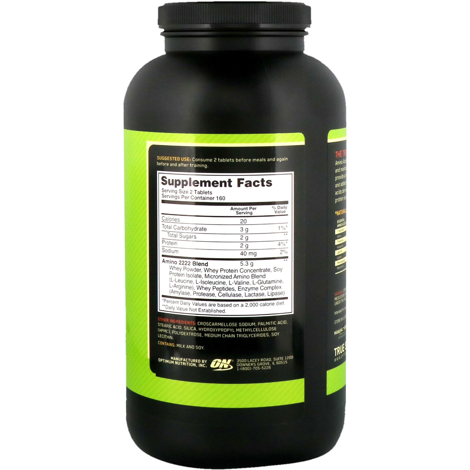 Comprar Optimum Nutrition, Superior Amino 2222 Tabs, 320 comprimidos - Imagem 2
