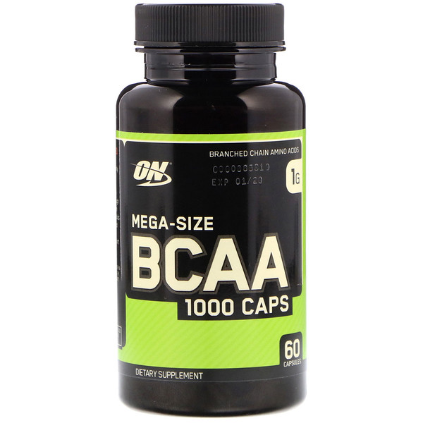 Comprar Optimum Nutrition, BCAA 1000 Caps, Tamanho Grande, 1 g, 60 Cápsulas