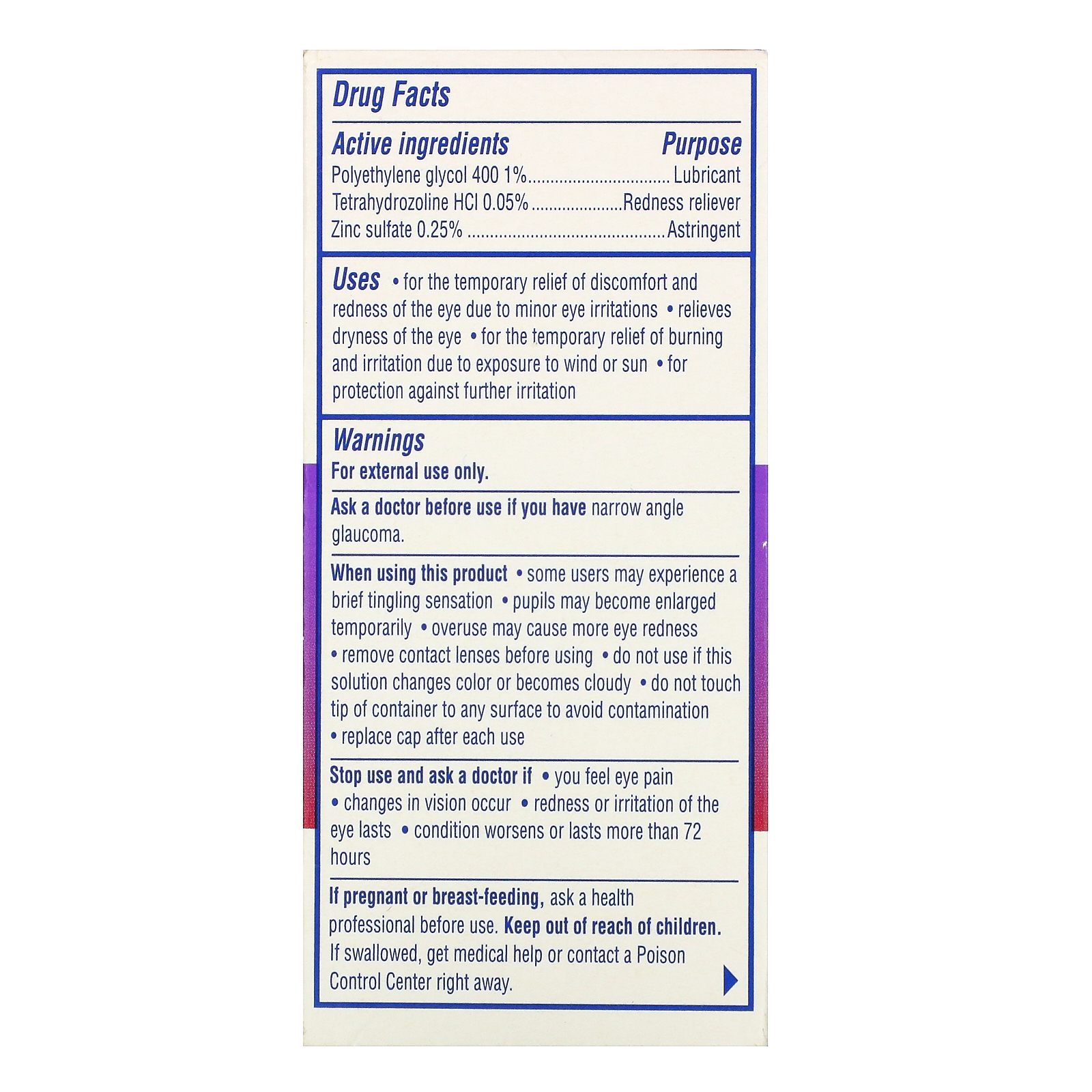Comprar Visine, Red Eye Total Comfort, Multi-Symptom Eye Drops, 1/2 fl oz (15 ml) - Imagem 3