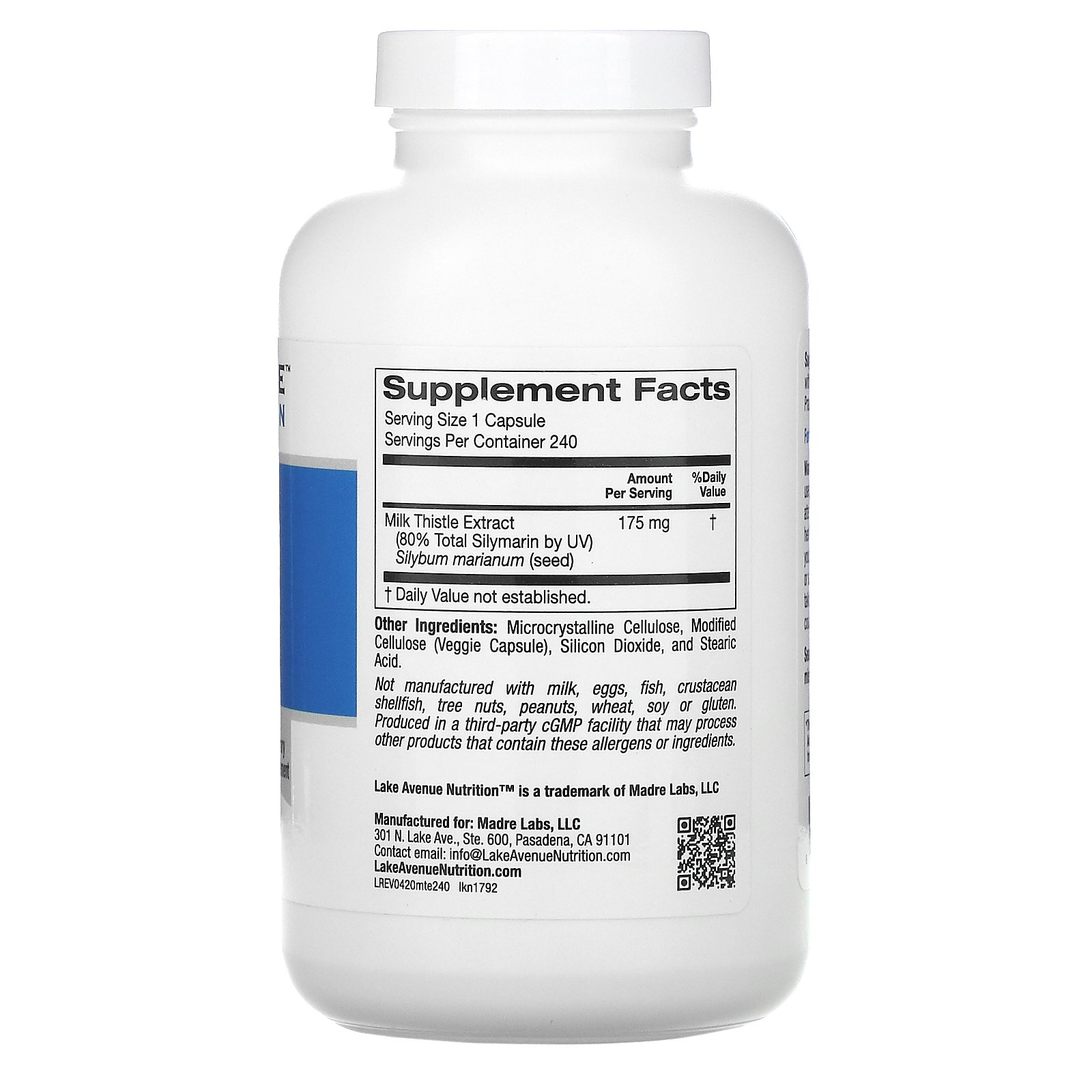 Comprar Lake Avenue Nutrition, Extrato de Cardo Mariano, 175 mg, 240 Cápsulas Vegetais - Imagem 2