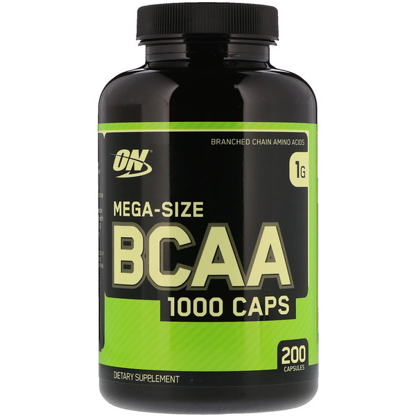 Comprar Optimum Nutrition, BCAA 1000 Cáps, Tamanho Grande, 1 g, 200 Cápsulas