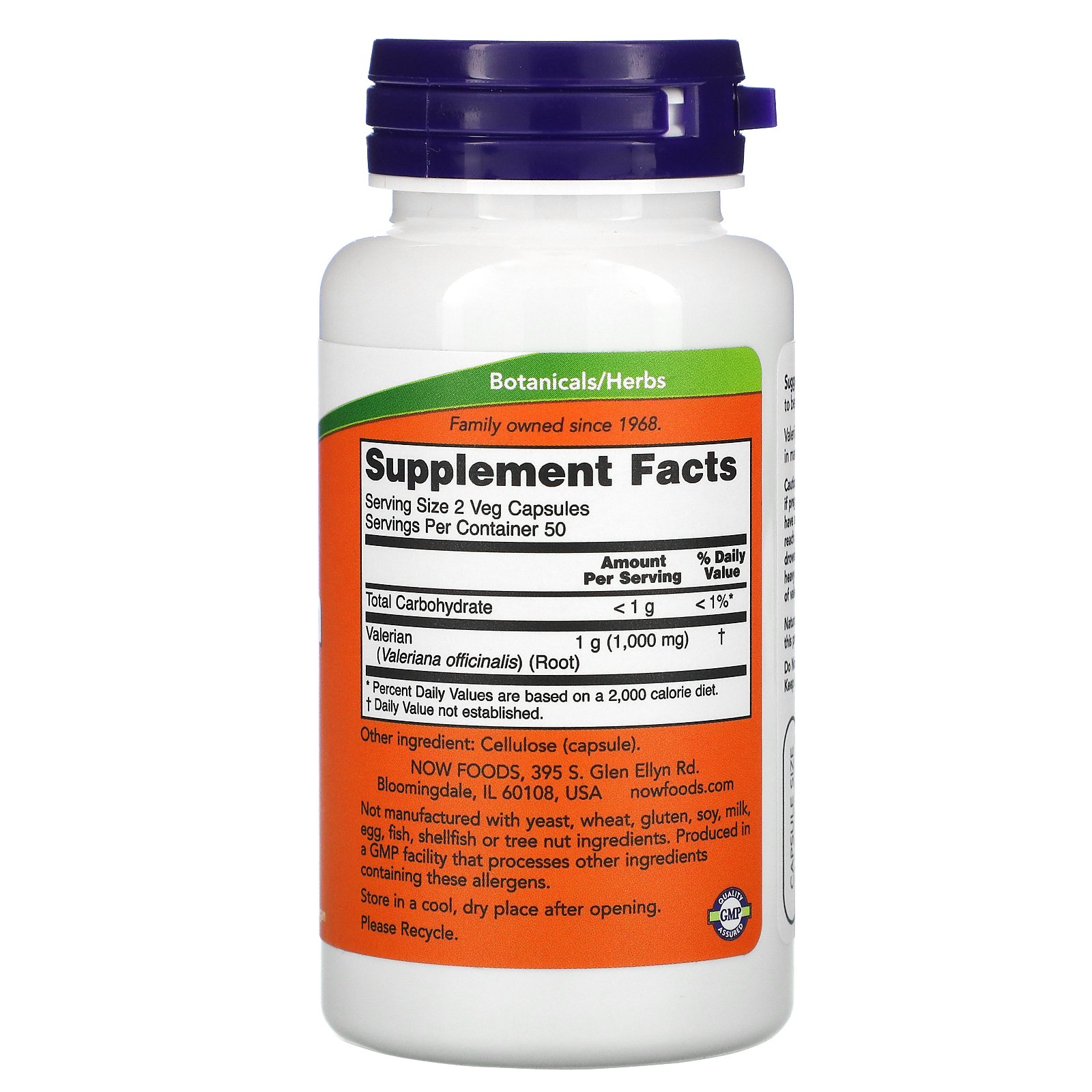 Comprar Now Foods, Raiz de Valeriana, 500 mg, 100 Cápsulas Vegetais - Imagem 2