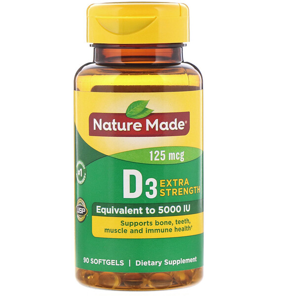 Comprar Nature Made, D3, Extra Strength, 125 mcg, 90 Softgels