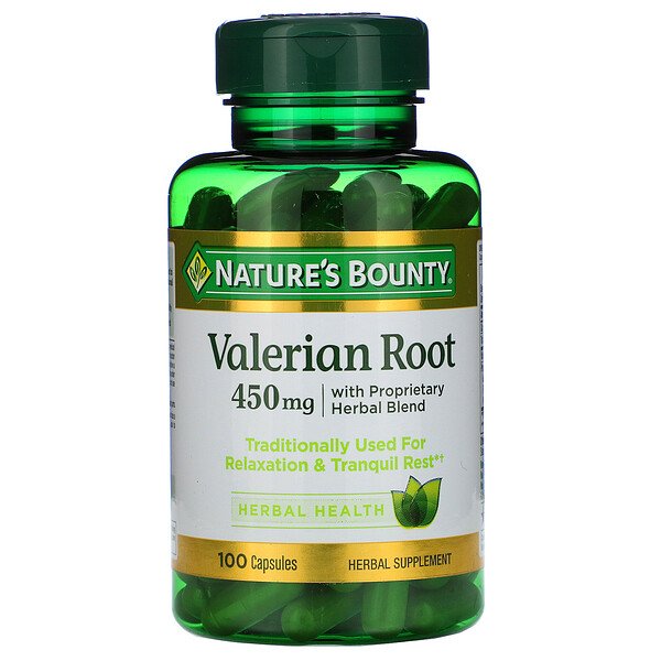 Comprar Nature's Bounty, Valerian Root with Proprietary Herbal Blend, 450 mg, 100 Cápsulas