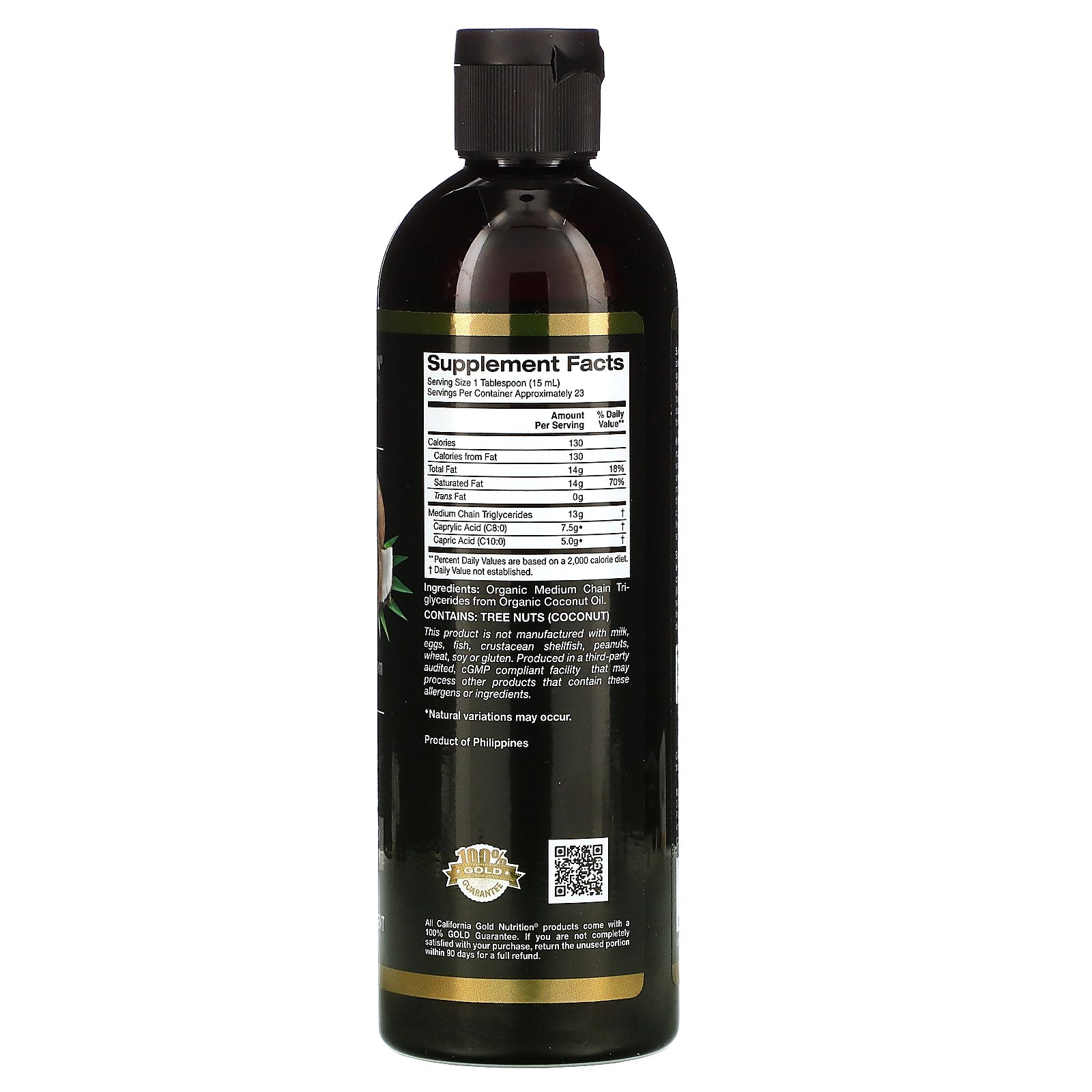 Comprar California Gold Nutrition, Óleo TCM Orgânico, 355 ml (12 fl oz) - Imagem 2