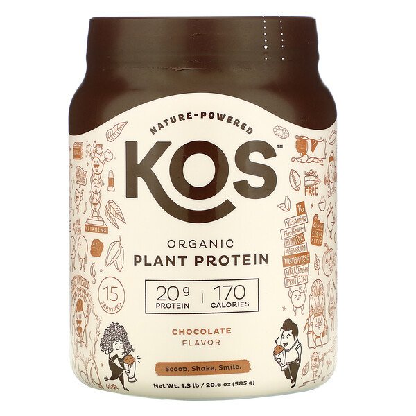Comprar KOS, Organic Plant Protein, Chocolate, 1.3 lb (585 g)