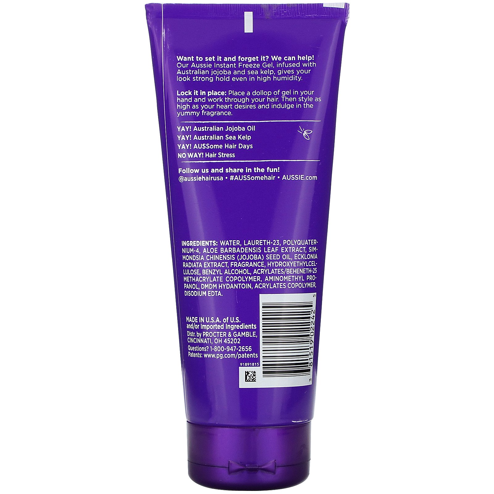Comprar Aussie, Instant Freeze Gel, with Australian Jojoba Oil & Sea Kelp, Maximum Hold, 7 oz (198 g) - Imagem 2