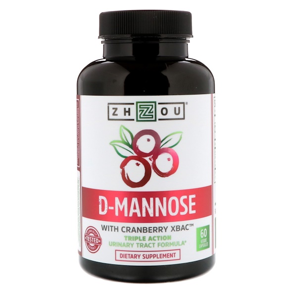 Comprar Zhou Nutrition, D-Mannose with Cranberry XBAC, 60 Veggie Capsules