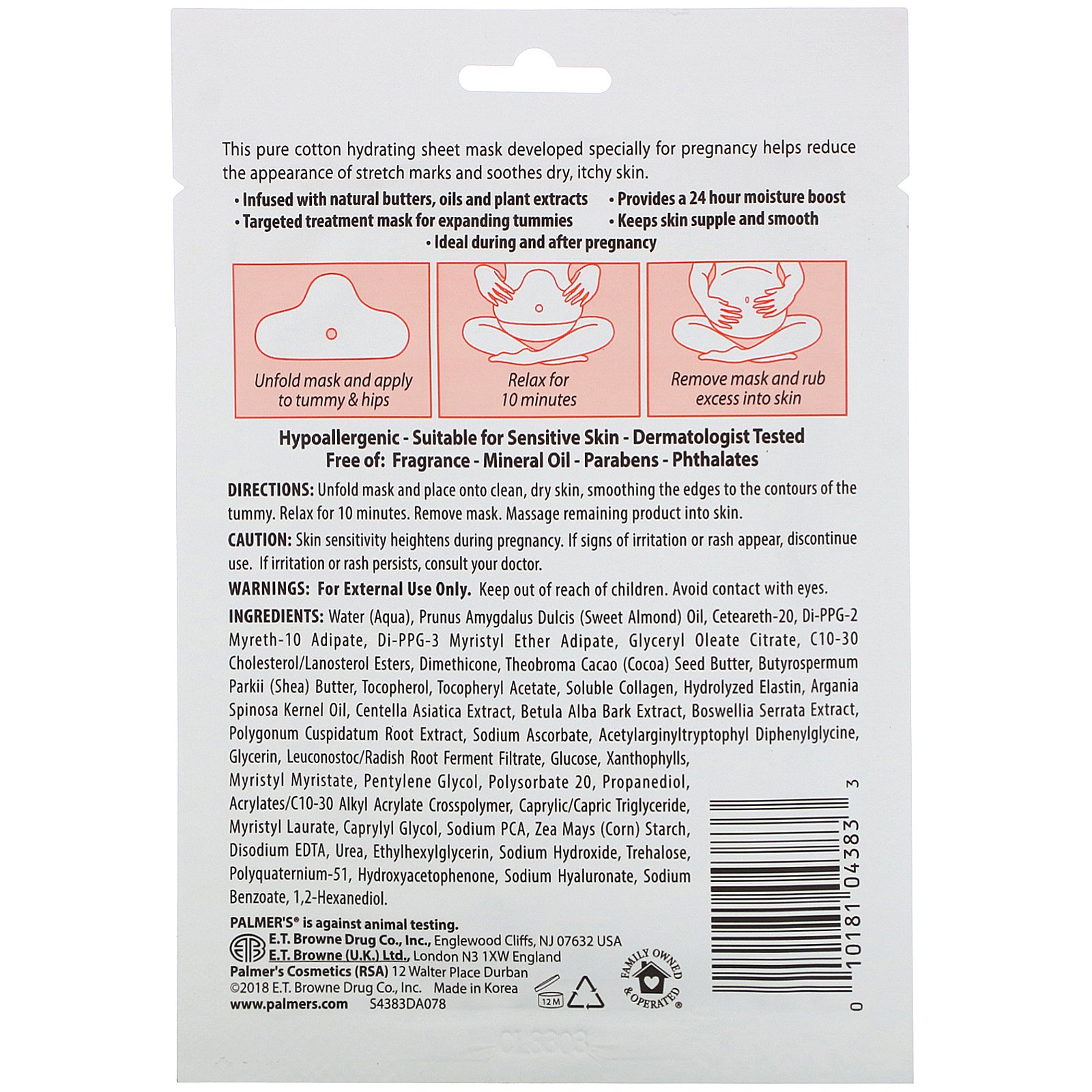 Comprar Palmer's, Cocoa Butter Formula, Tummy Mask for Stretch Marks, 1 Single Use Mask, 1.1 fl oz (33 ml) - Imagem 2