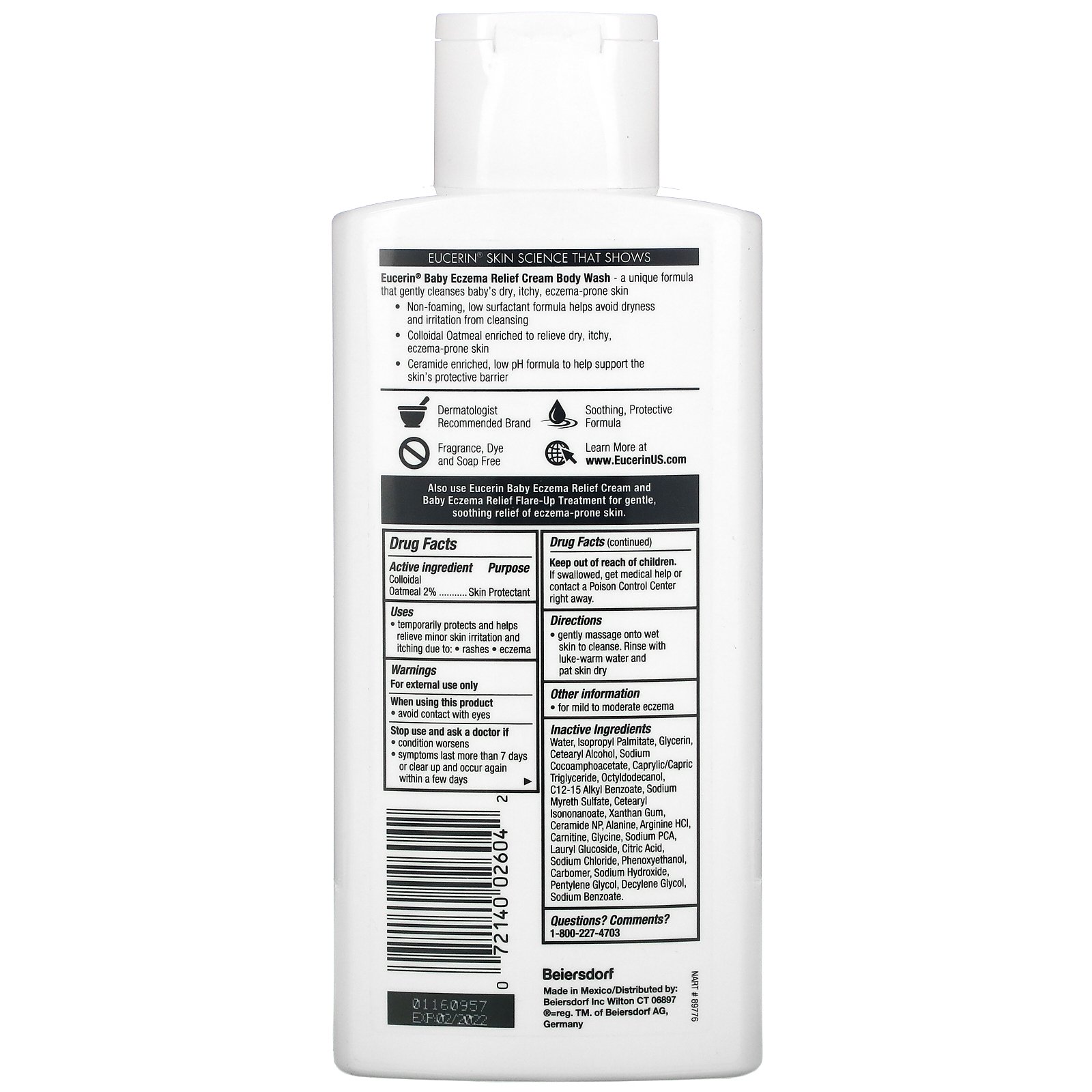 Comprar Eucerin, Baby, Eczema Relief, Cream Body Wash, 13.5 fl oz (400 ml) - Imagem 2