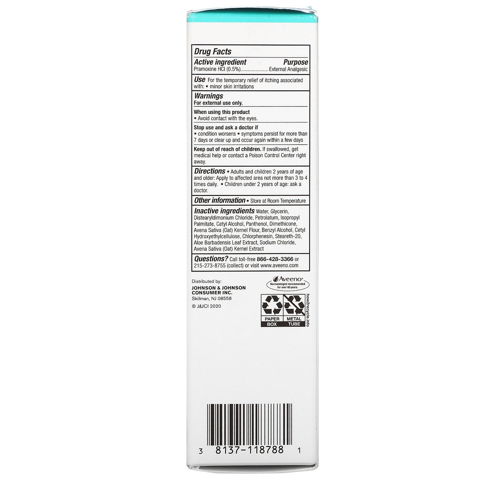 Comprar Aveeno, Restorative Skin Therapy, Itch Relief Balm, 4 oz (113 g) - Imagem 3