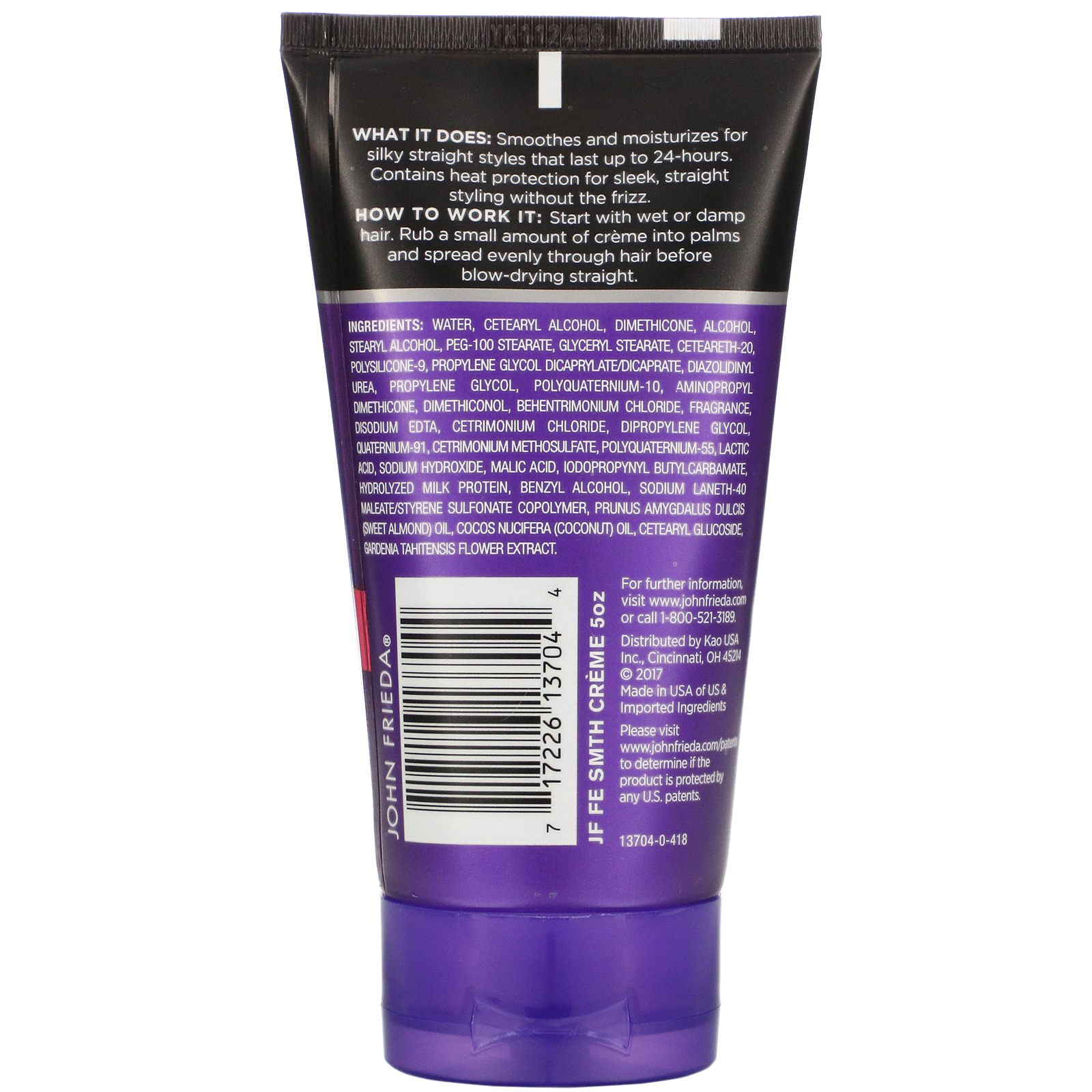 Comprar John Frieda, Frizz Ease, Straight Fixation, Styling Creme, 5 oz (141 g) - Imagem 2