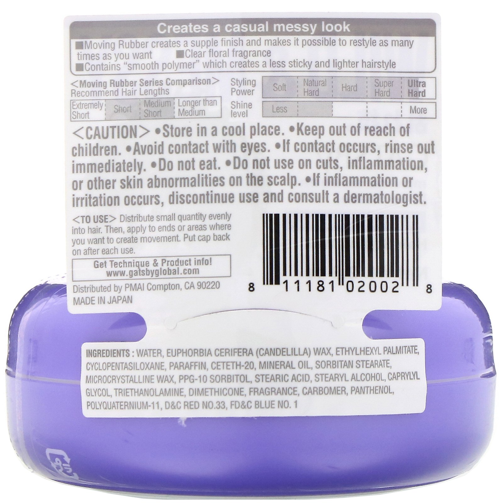 Comprar Mandom, Gatsby, Cera de modelar para os cabelos Moving Rubber, Wild Shake, 2,8 oz - Imagem 2