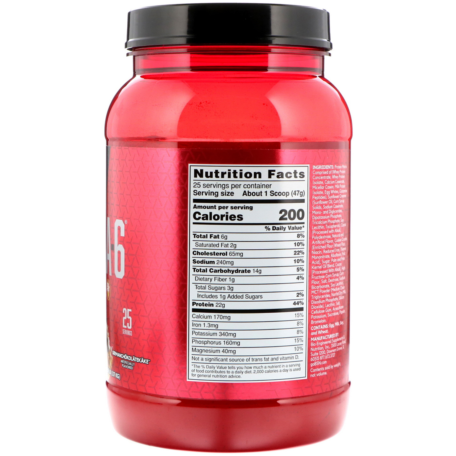 Comprar BSN, Syntha-6, Cold Stone Creamery, GERMANCHOKOLATEKAKE, 2.59 lb (1.17 kg) - Imagem 2