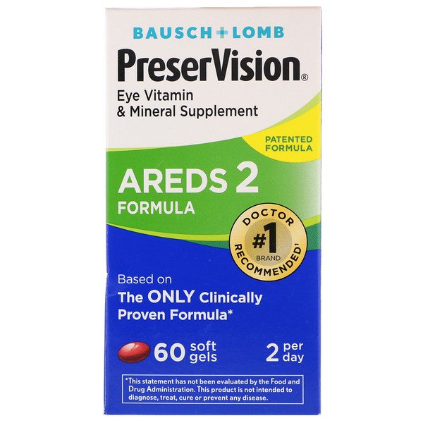 Comprar Bausch & Lomb, PreserVision, Fórmula AREDS 2, 60 Cápsulas Softgel
