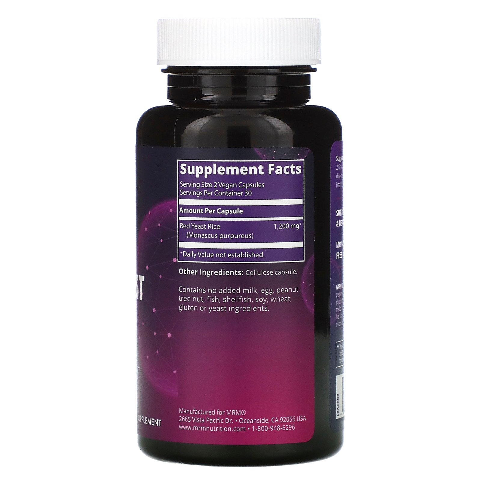 Comprar MRM, Red Yeast Rice, 60 Vegan Capsules - Imagem 2