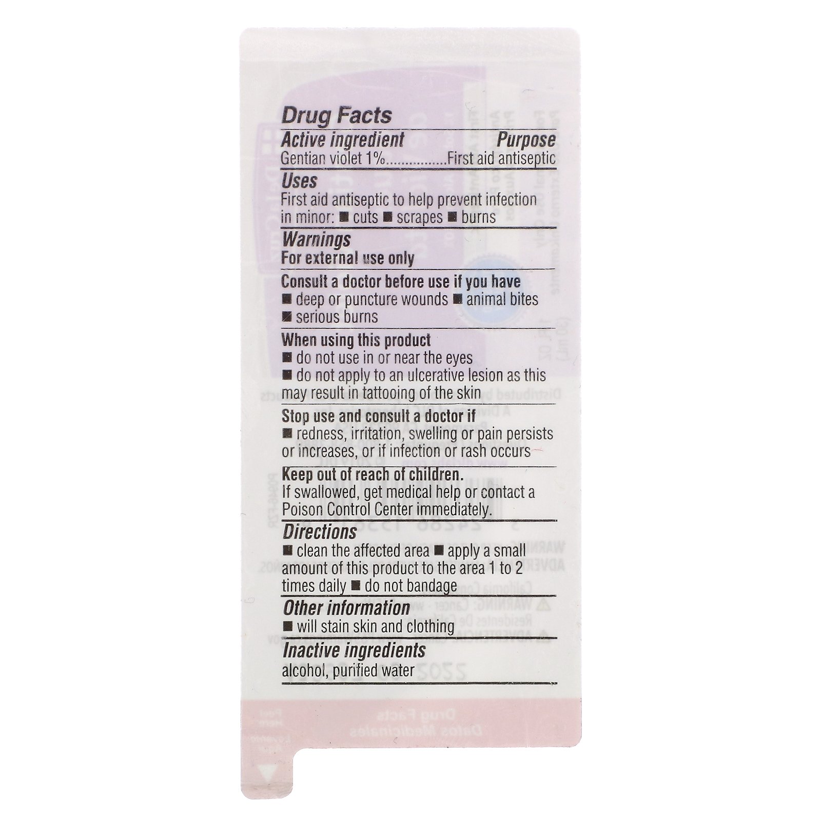 Comprar De La Cruz, Violeta Genciana, Antisséptico para Primeiros Socorros, 30 ml (1 fl oz) - Imagem 2