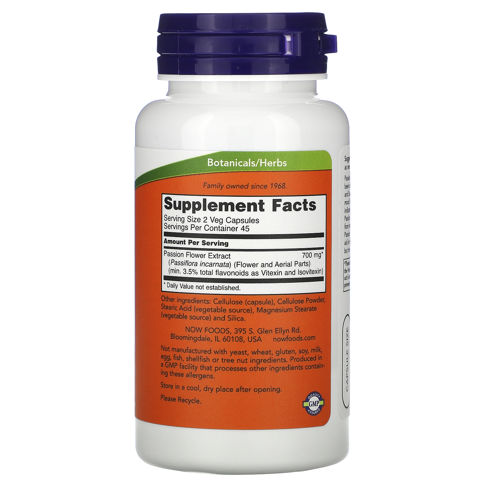 Comprar Now Foods, Flor do Maracujá, 350 mg, 90 Cápsulas Vegetais - Imagem 2