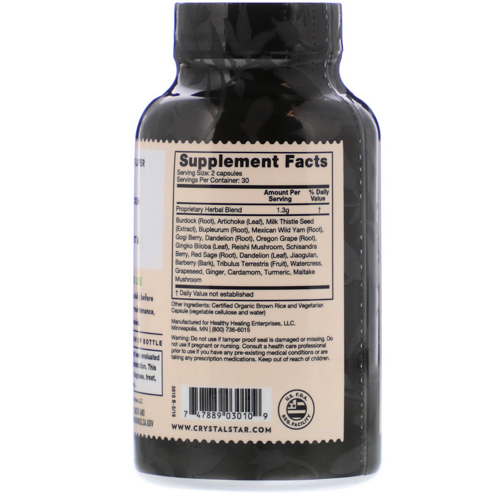Comprar Crystal Star, Liver Renew, 60 Vegetarian Capsules - Imagem 2