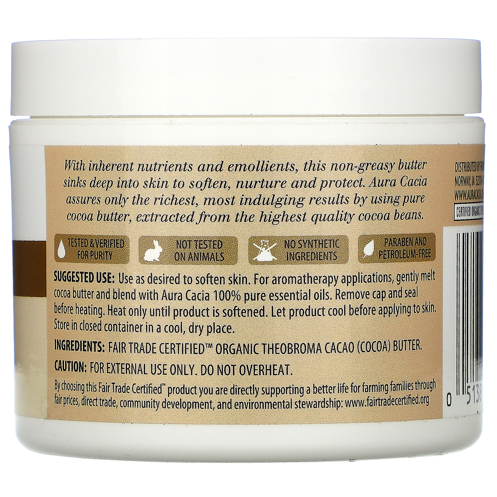 Comprar Aura Cacia, Maneiga de Cacau Nutritiva, 4 fl oz (118 ml) - Imagem 2