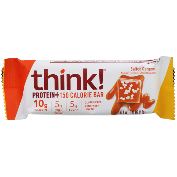 Comprar ThinkThin, Protein+ 150 Calorie Bars, Salted Caramel, 10 Bars, 1.41 oz (40 g) Each - Imagem 4