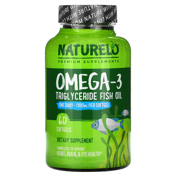 Comprar NATURELO, Omega-3, Triglyceride Fish Oil, 1,100 mg, 60 Softgels