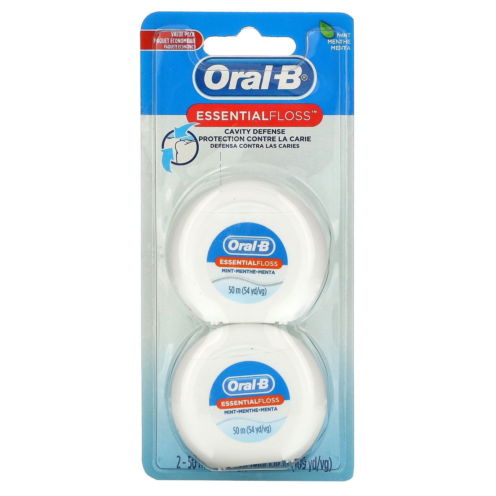 Comprar Oral-B, Essential Floss Value Pack, Mint, 2 Pack, 54.6 yd (50 m) Each - Imagem 2