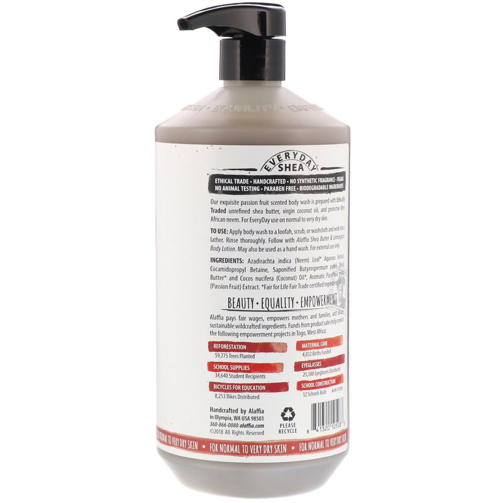 Comprar Alaffia, Lavagem Corporal Hidratante, Maracujá, 32 fl oz (950 ml) - Imagem 2