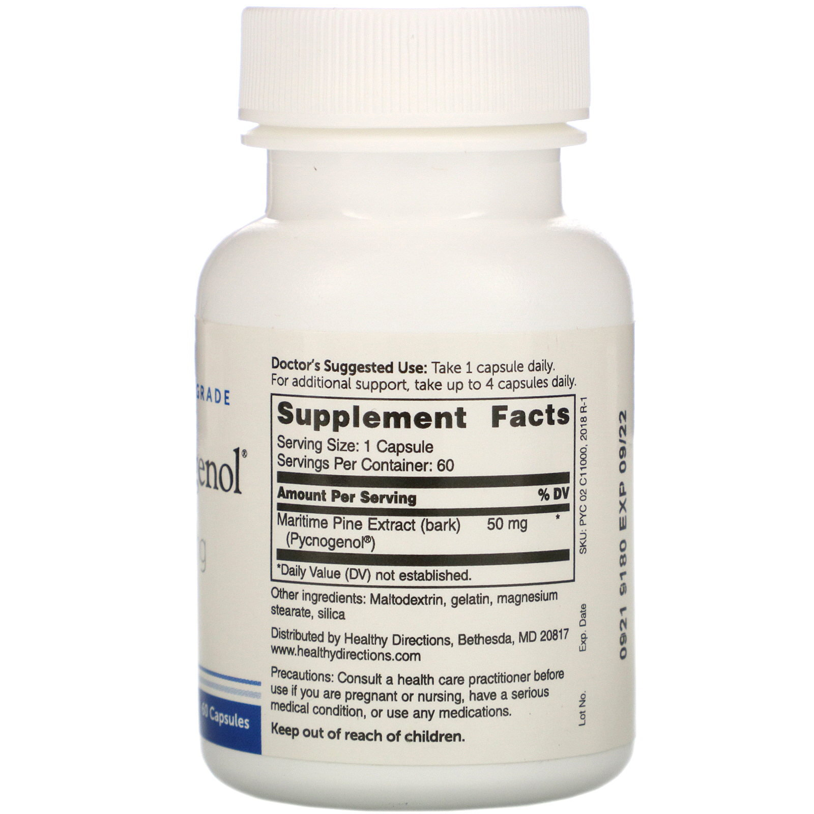 Comprar Dr. Whitaker, Clinical Grade, Pycnogenol, 50 mg, 60 Capsules - Imagem 2