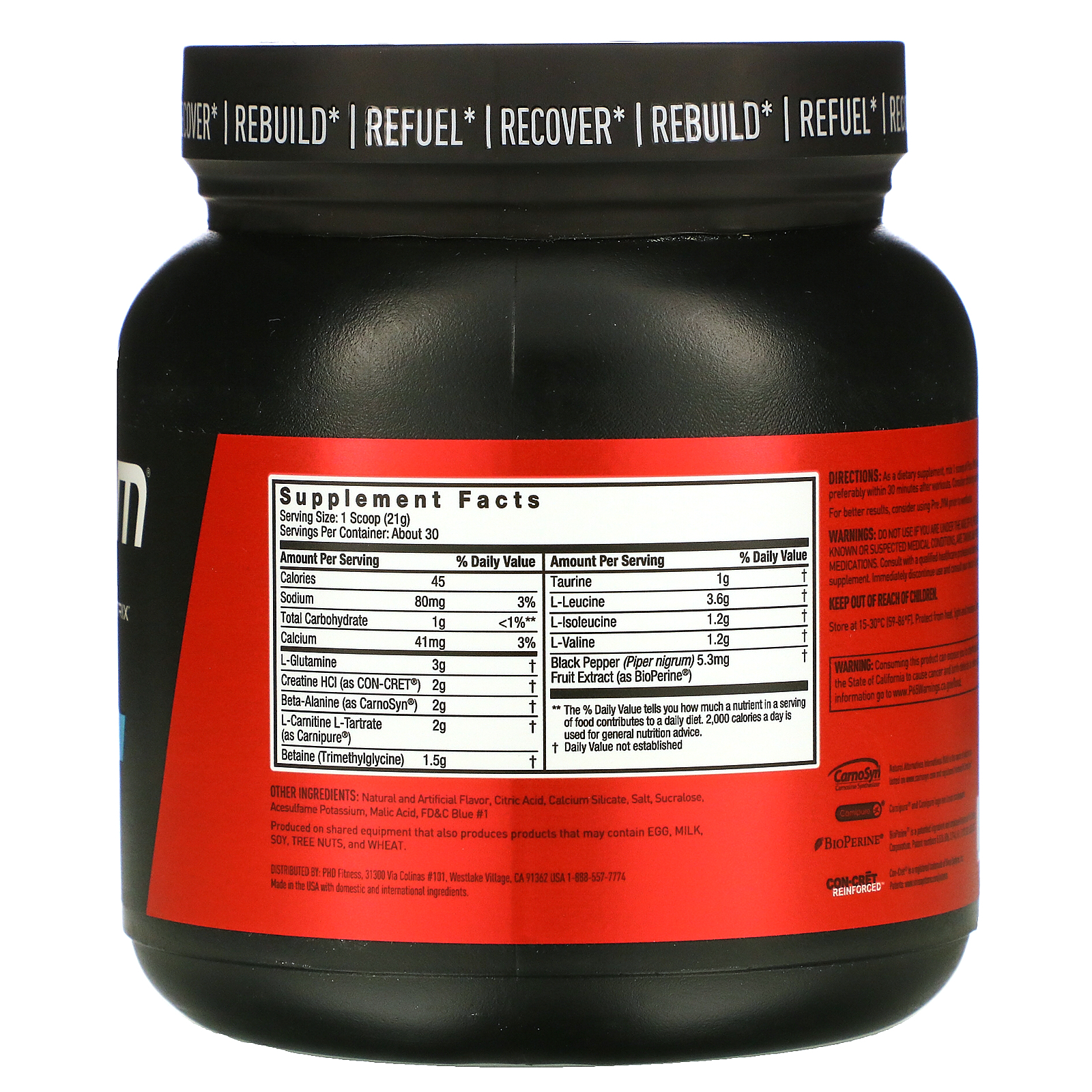 Comprar JYM Supplement Science, BCAAs + Recovery Matrix, Blue Artic Freeze, 22 oz (630 g) - Imagem 2