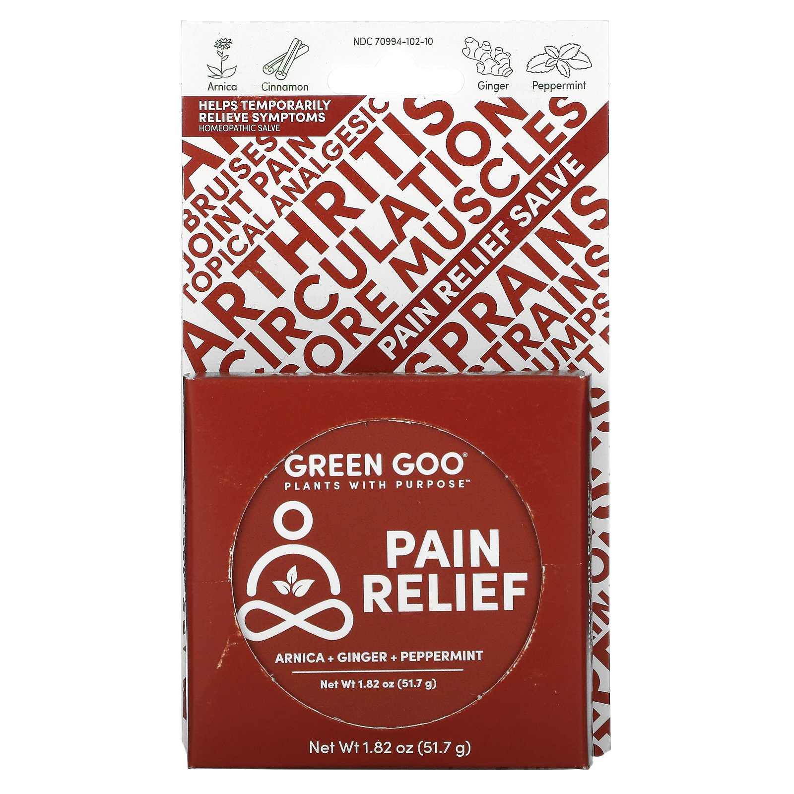 Comprar Green Goo, Pain Relief Salve, 1.82 oz (51.7 g) - Imagem 2